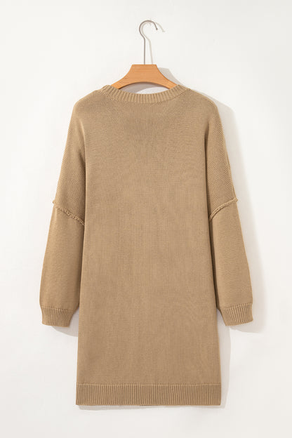 Exposed Seam Sweater Dress
