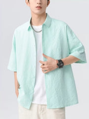 Men's Textured Short-Sleeve Shirt