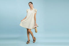 Linen Shift Dress with Pockets