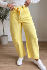 Grommet Detail Knot Waist Barrel Jeans