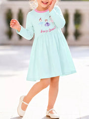 Children‘s Ballet Dancer Print Long Sleeve Dress