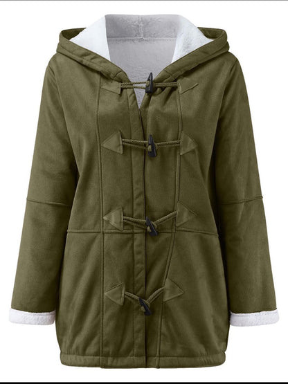 Pocketed Long Sleeve Hooded Toggle Jacket