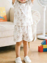 Children's Tropical Palm Print Tee and Shorts Set