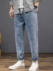 Men's Casual Relaxed Fit Wash Cotton Jeans