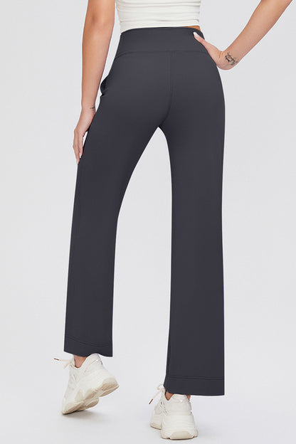 Drawstring High Waist Pants with Pockets