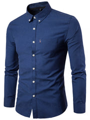 Men's Slim Fit Long Sleeve Button-Down Shirt