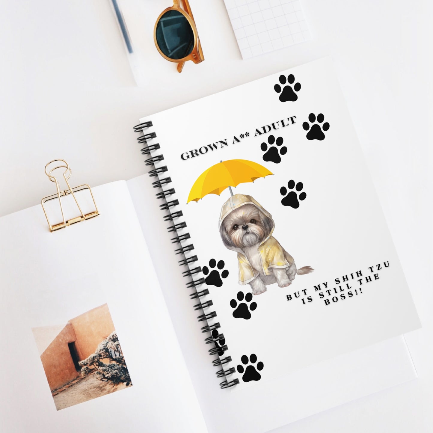 Grown A** Shih Tzu Boss Spiral Notebook