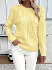 Cable Knit Round Neck Sweater