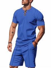 Men's Casual Short Sleeve Top & Shorts Set