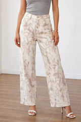 Woodland Camo Tummy Control Wide Leg Jeans