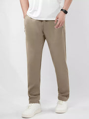 Men's Stretch Elastic Waistband Pants with Side Zipper Pockets