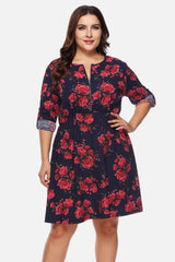 Plus Size Floral Print Dress