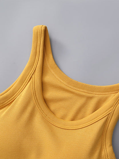 Round Neck Tank Top with Built-In Bra