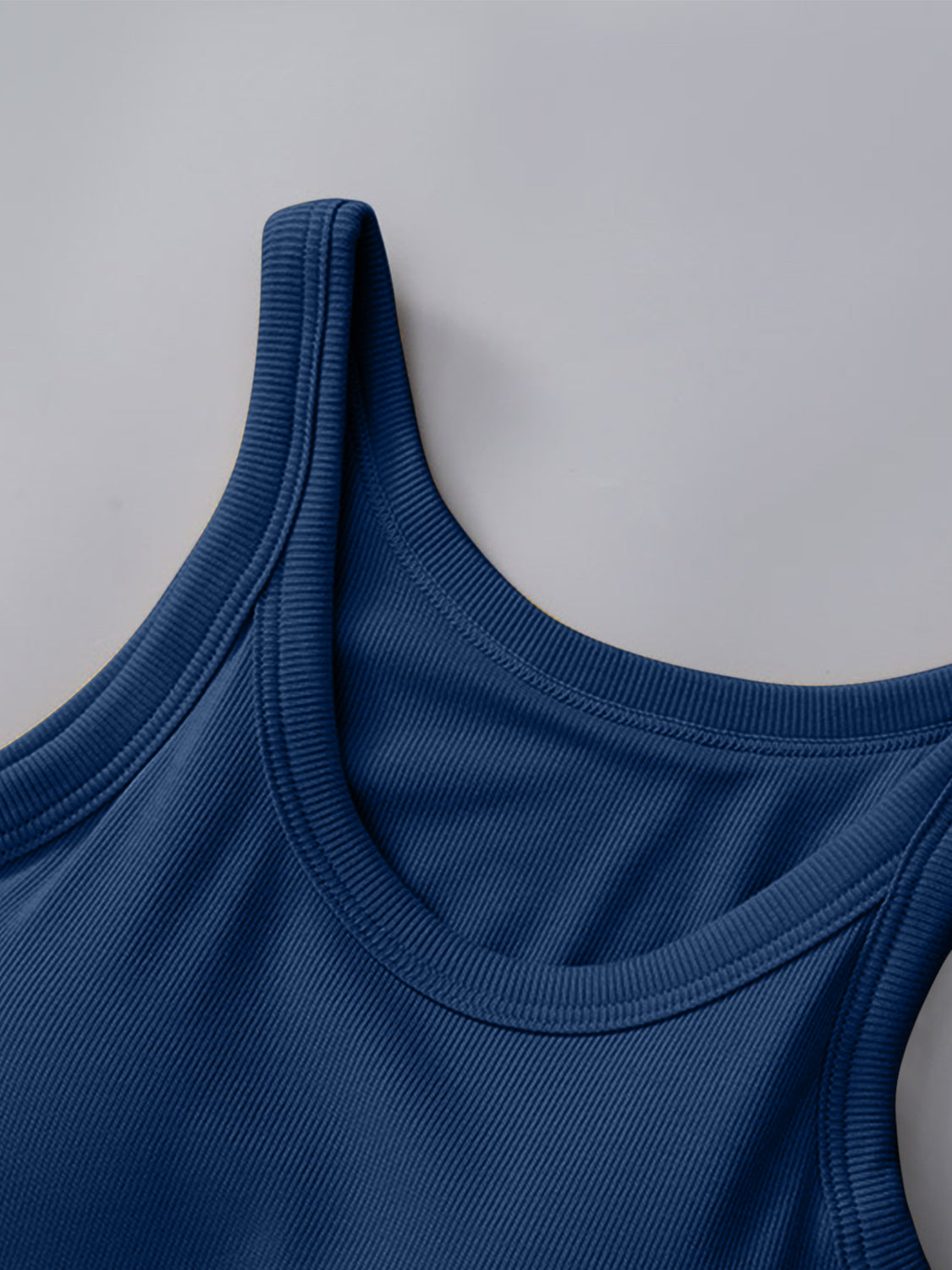 Round Neck Tank Top with Built-In Bra