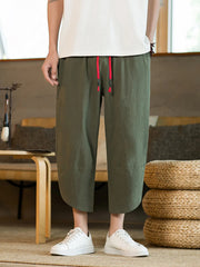 Men's Drawstring Wide Leg Pants