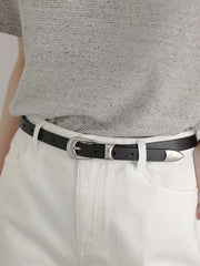 Silver Buckled Leather Belt