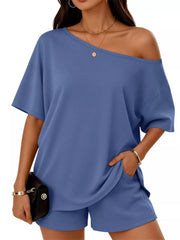 One Shoulder Top and Shorts Set