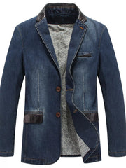 Men's Button Up Denim Blazer