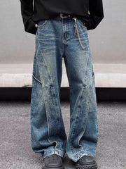 Men's Vintage Wash Wide Leg Jeans