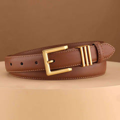Leather Golden Buckle Belt