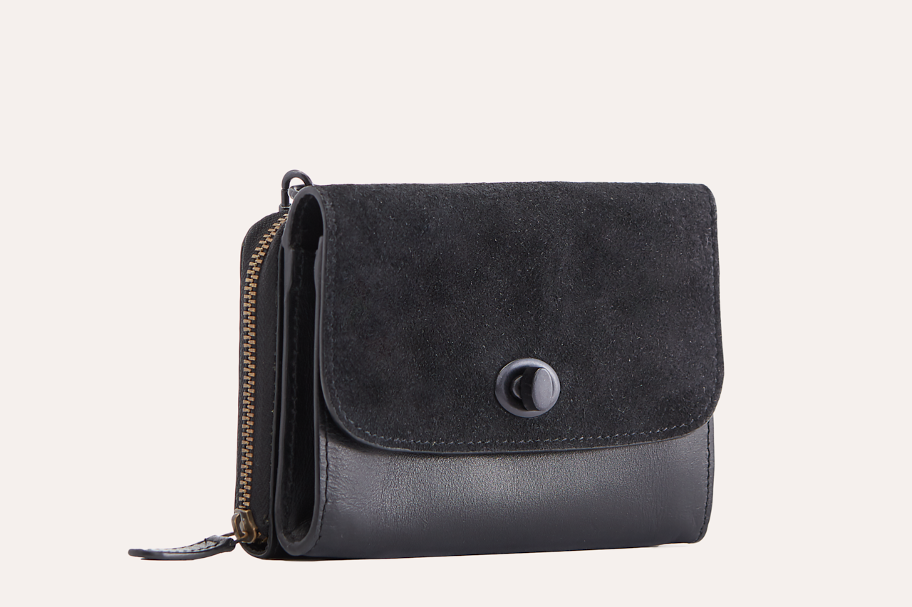 Leather and Suede Two-Tone Crossbody