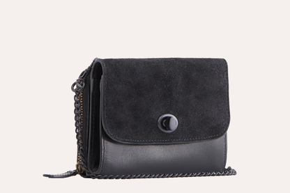 Leather and Suede Two-Tone Crossbody