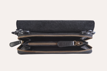 Leather and Suede Two-Tone Crossbody