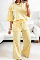Half Sleeve Top and Drawstring Pants Set