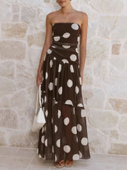 Strapless Ruched Maxi Dress