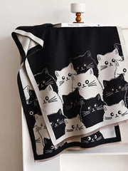 Cute Cat Pattern Knitted Scarf