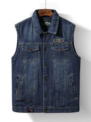 Men's Button Up Denim Vest