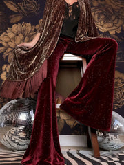 Velvet Flared Leg Pants