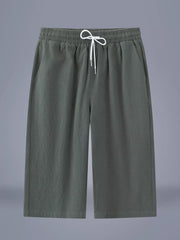 Men's Casual Cropped Drawstring Pants