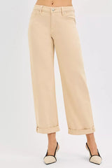 Tummy Control Mid Rise Relaxed Baggy Jeans
