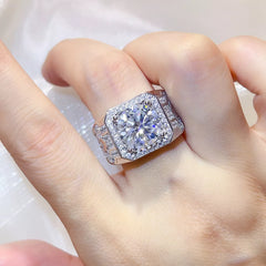 5 Carat 925 Sterling Silver Moissanite Ring