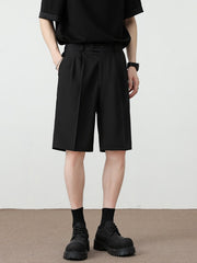 Men's Pleated Detail Loose Fit Shorts