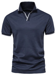 Men's Contrast Trim Short Sleeve Polo Shirt