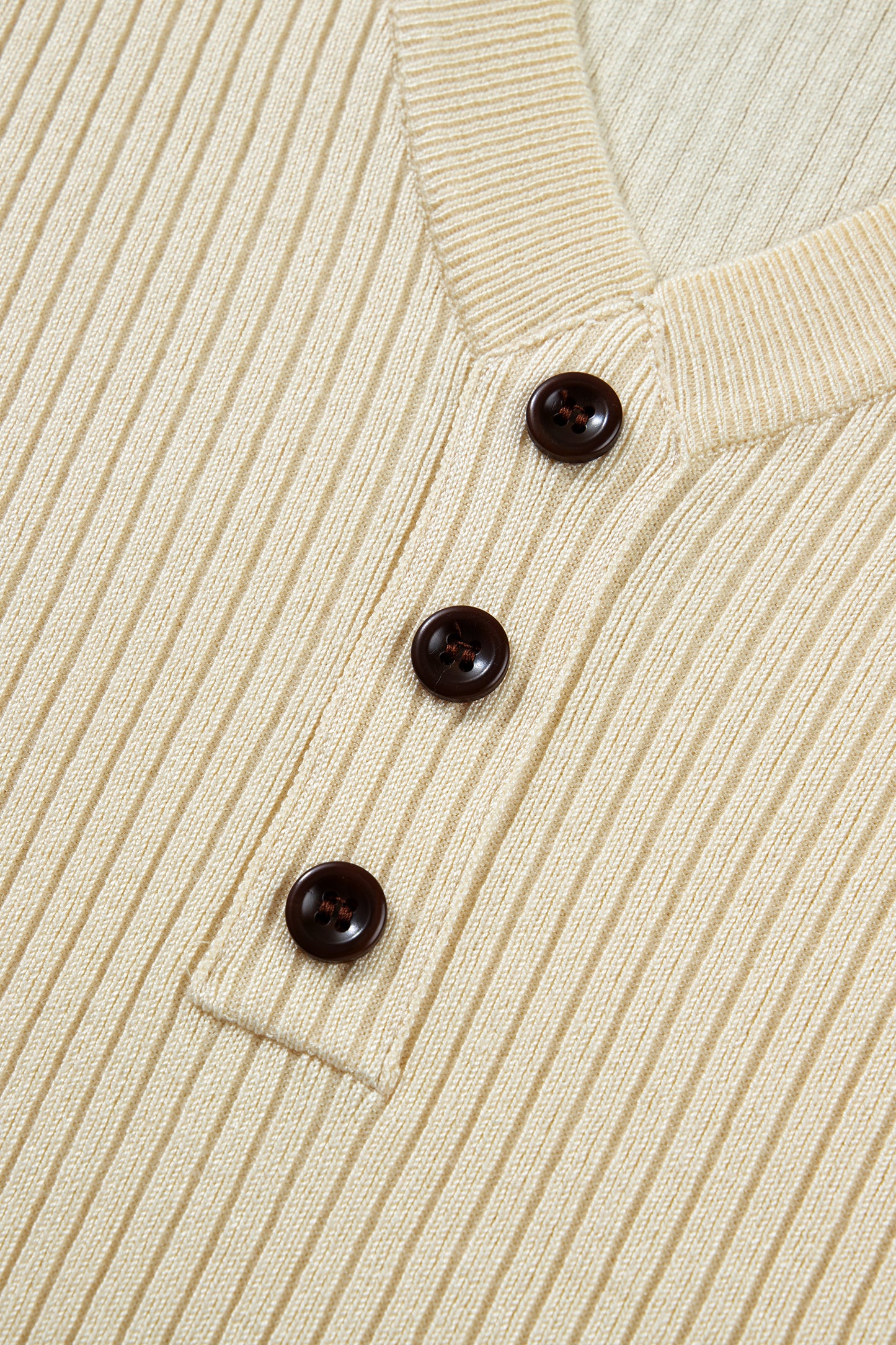 Ribbed Knit Striped Trim Short Sleeve Sweater