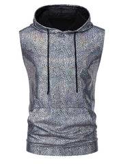 Men's Drawstring Sleeveless Hoodie