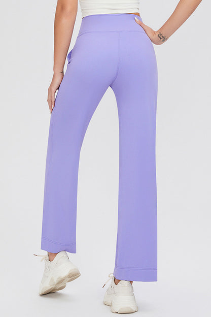 Drawstring High Waist Pants with Pockets