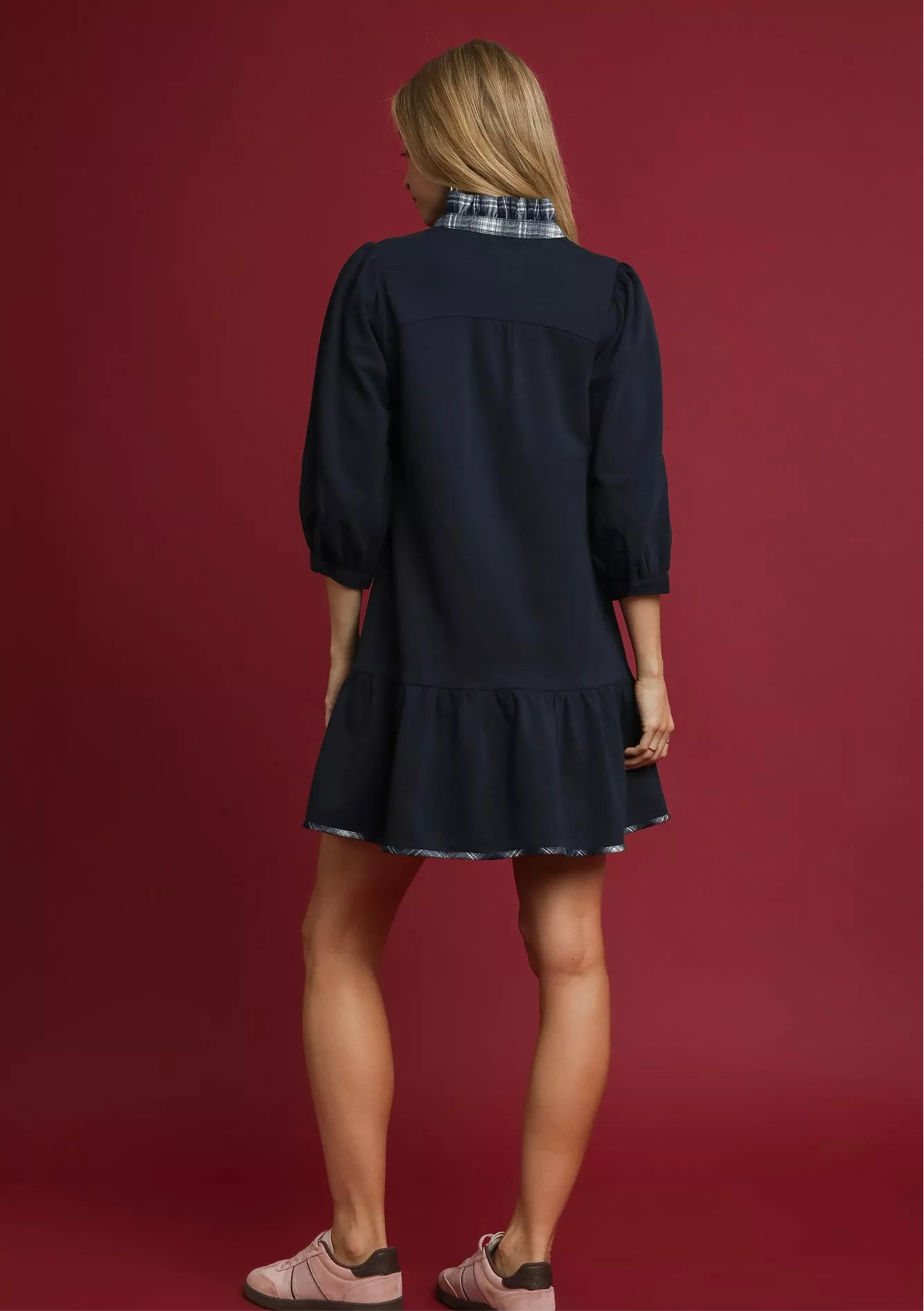 French Terry Ruffle Hem Dress