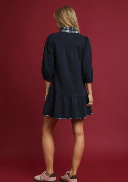 French Terry Ruffle Hem Dress