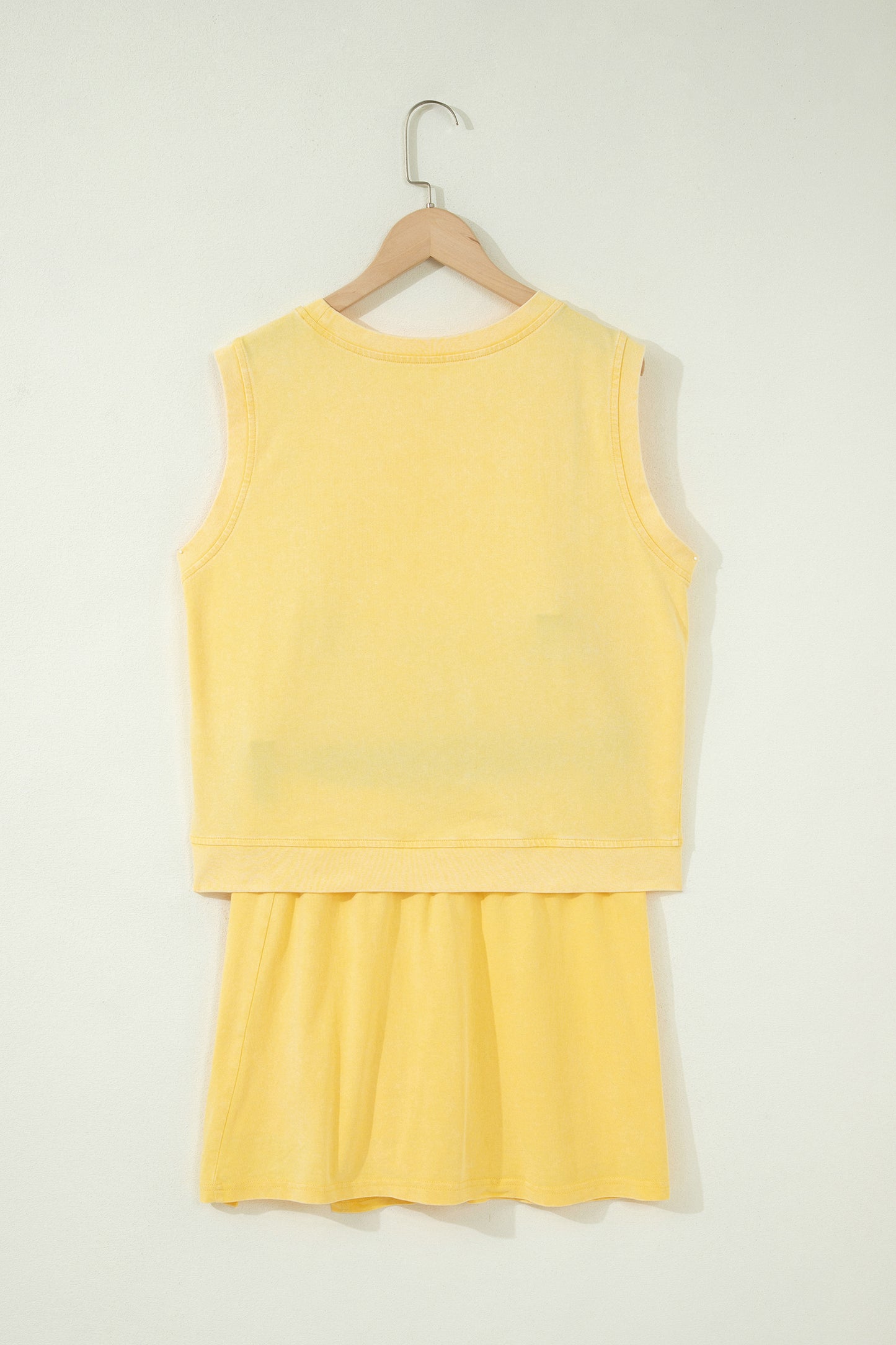 Washed Look Sleeveless Top and Skort Set