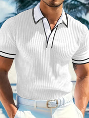Men‘s Slim Fit Ribbed Knit Polo