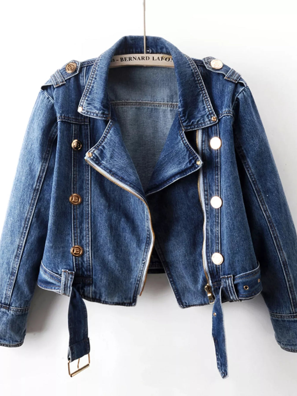 Asymmetrical Zip Denim Jacket
