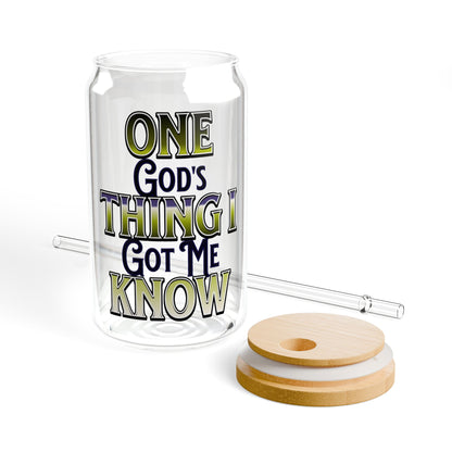 God's Got Me Sipper Glass, 16oz