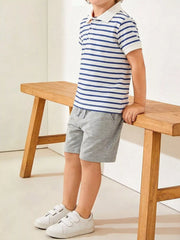 Children's Striped Polo and Shorts Set