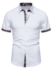 Men's Paisley Trim Short Sleeve Shirt