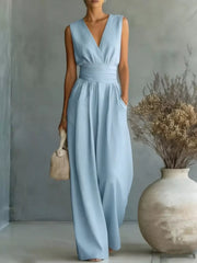 Sleeveless Wide Leg Jumpsuit
