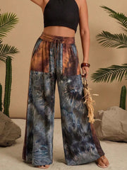 Tie-Dye Wide Leg Casual Pants
